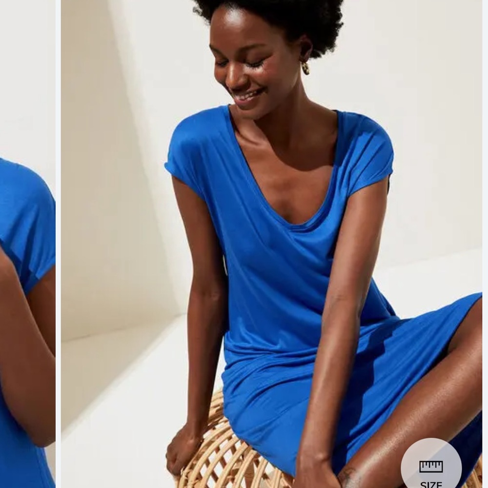 Sz 14⭐️LN Marks And Spencer Electric Blue V- Neck Maxi Dress. PTP 19” L 45”